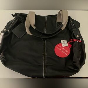 Roots Indigo Black and Tan Leather Women's Bag